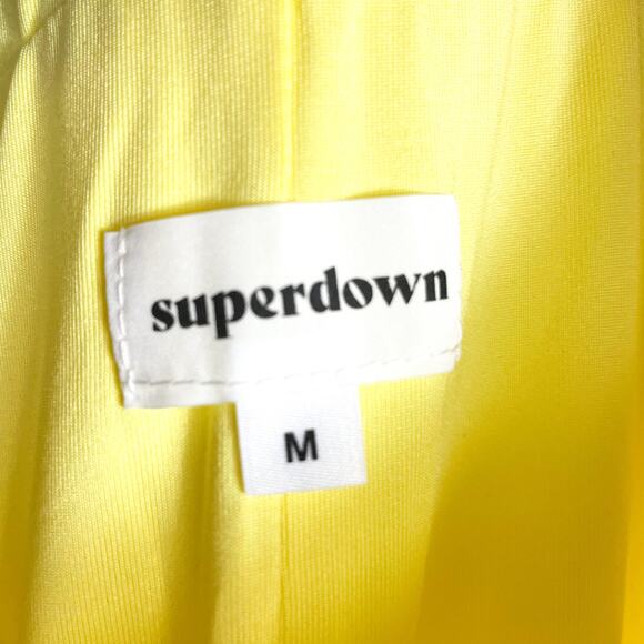 Superdown Raquel Maxi Skirt Yellow Jersey Surplice Back Slit Pull On Sz M - Picture 6 of 8